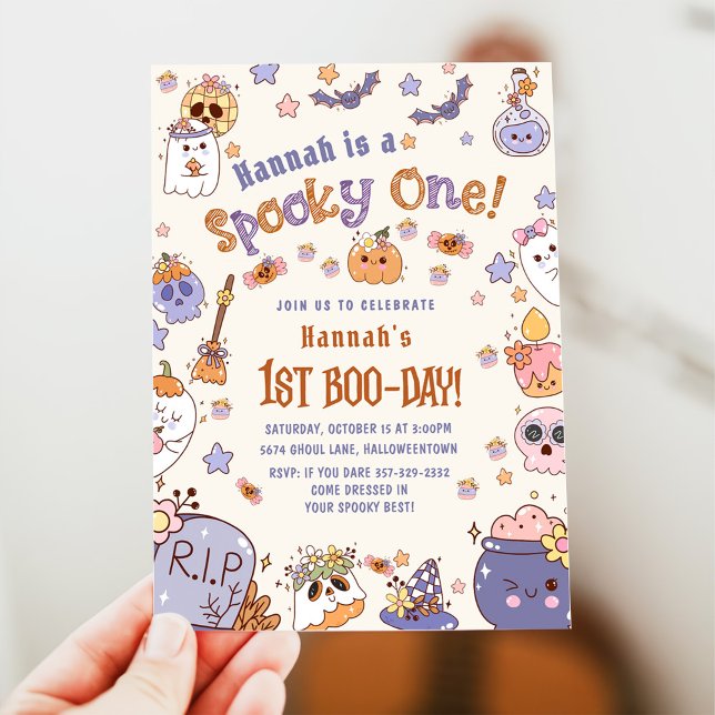 Invitación Primer cumpleaños de un fantasma de Halloween con  (Subido por el creador)