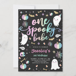 Invitación Primer cumpleaños de un fantasma de Halloween con 