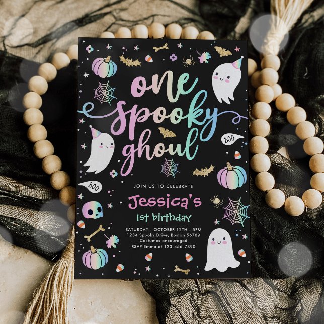 Invitación Primer cumpleaños de un fantasma espeluznante (Subido por el creador)