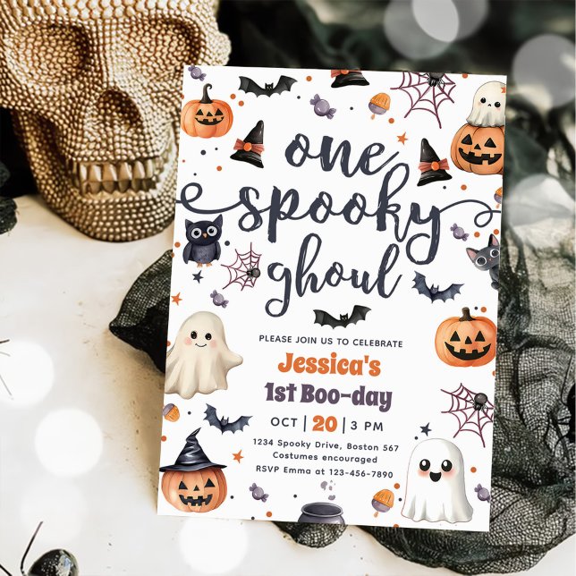 Invitación Primer cumpleaños de un fantasma espeluznante (Subido por el creador)