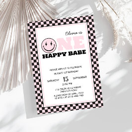 Invitación Primer cumpleaños de un feliz Chica de Babe