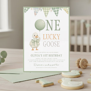 Invitación Primer Cumpleaños de un Ganso Afortunado