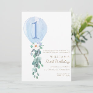 Invitación Primer cumpleaños de un globo azul