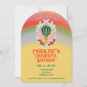 Invitación Primer cumpleaños de un maravilloso globo de aire