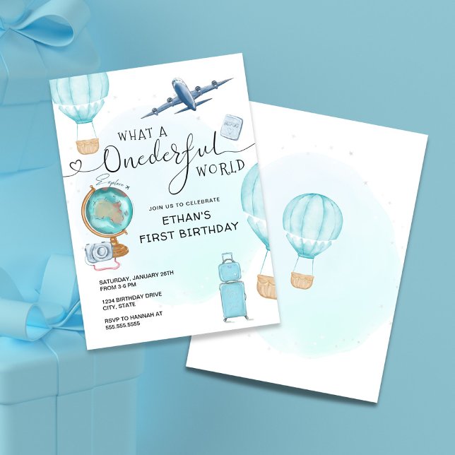 Invitación Primer cumpleaños de un mundo maravilloso (Subido por el creador)