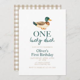Invitación Primer cumpleaños de un Pato Afortunado