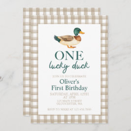 Invitación Primer cumpleaños de un Pato Afortunado
