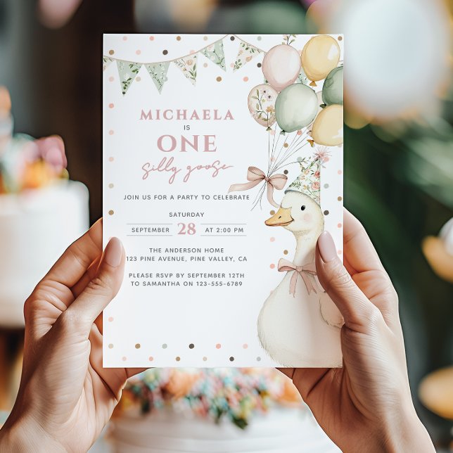 Invitación Primer cumpleaños de una acuarela tonificante (Subido por el creador)