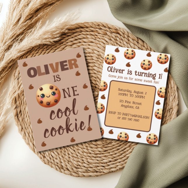Invitación Primer cumpleaños de una cookie de Guay (Subido por el creador)