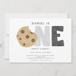 Invitación Primer cumpleaños de una dulce leche de galleta y