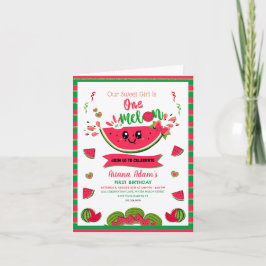 Invitación Primer cumpleaños de una sandía de melón en Melón