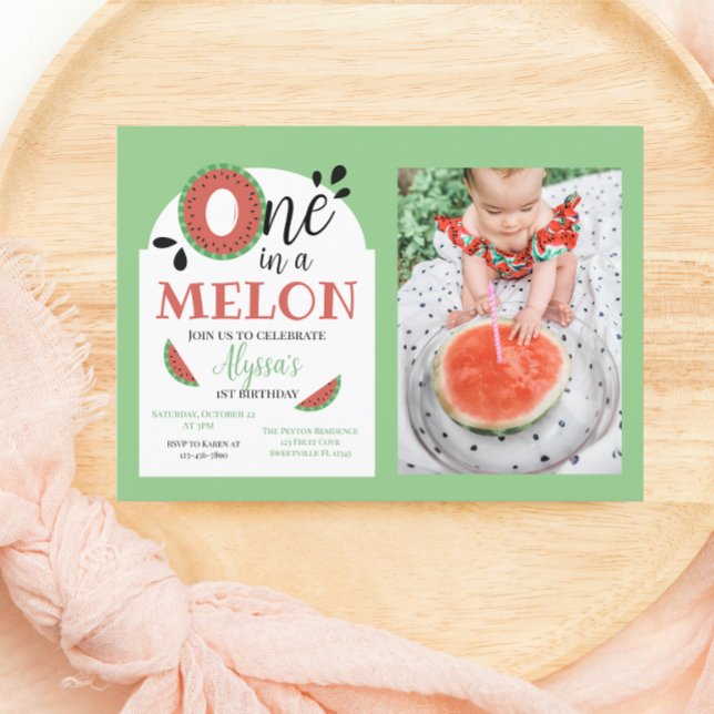 Invitación Primer cumpleaños de uno de cada niño de Melón (Subido por el creador)