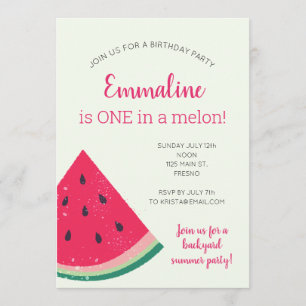 Invitación Primer Cumpleaños De Uno En Melón