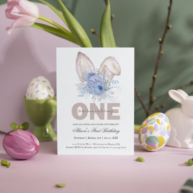 Invitación Primer cumpleaños de Watercolor Easter (Subido por el creador)