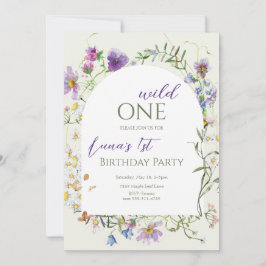 Invitación Primer cumpleaños de Wildflower