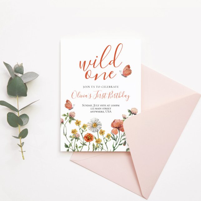 Invitación Primer cumpleaños de Wildflower (Subido por el creador)