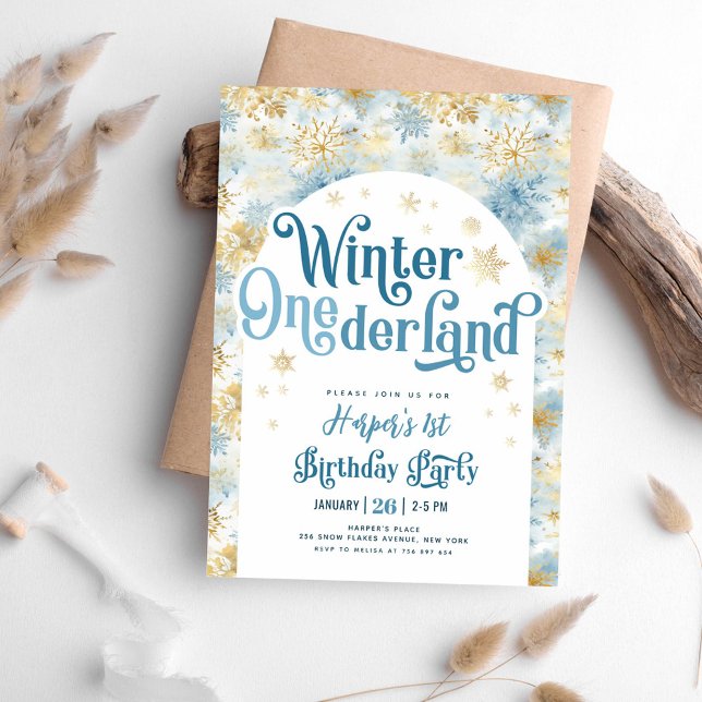 Invitación Primer cumpleaños de Winter Wonderland (Subido por el creador)