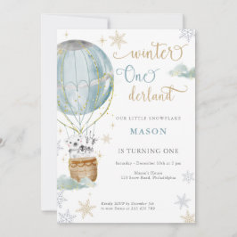 Invitación Primer cumpleaños de Winter Wonderland Boy