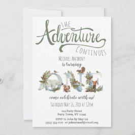 Invitación Primer cumpleaños de Woodland Adventure