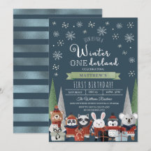 Primer cumpleaños de Woodland Winter Onederland