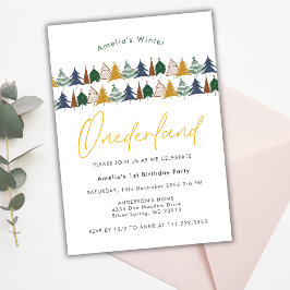 Invitación Primer cumpleaños del árbol de Navidad de Onederla