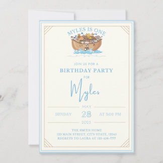 Invitación Primer cumpleaños del Arca de Noé