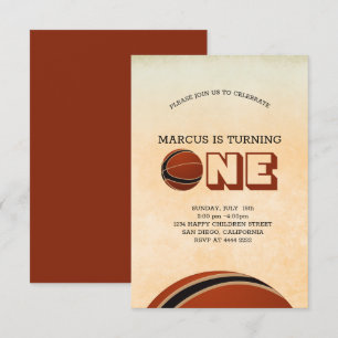 Invitación Primer cumpleaños del baloncesto