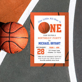 Invitación Primer cumpleaños del baloncesto