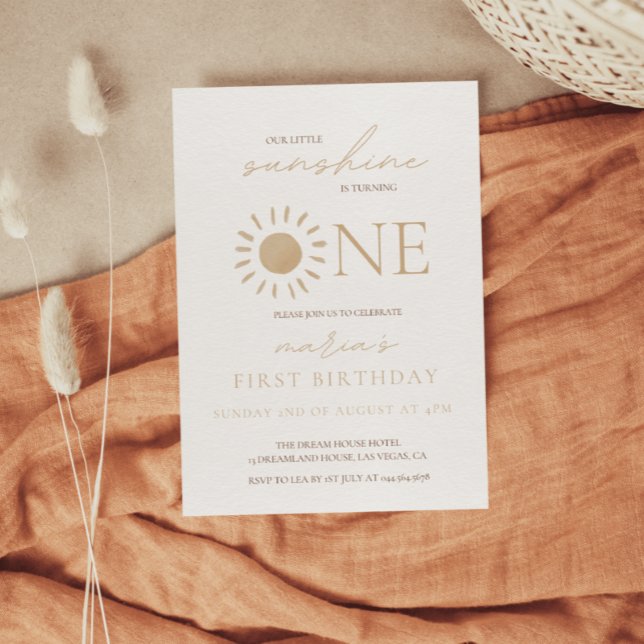 Invitación Primer cumpleaños del bebé Sunshine (Subido por el creador)