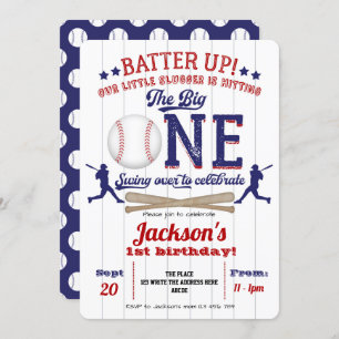 Invitación Primer cumpleaños del béisbol, primer cumpleaños d