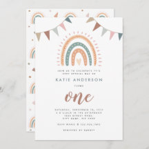 Primer cumpleaños del Boho Rainbow Pastel Fiesta