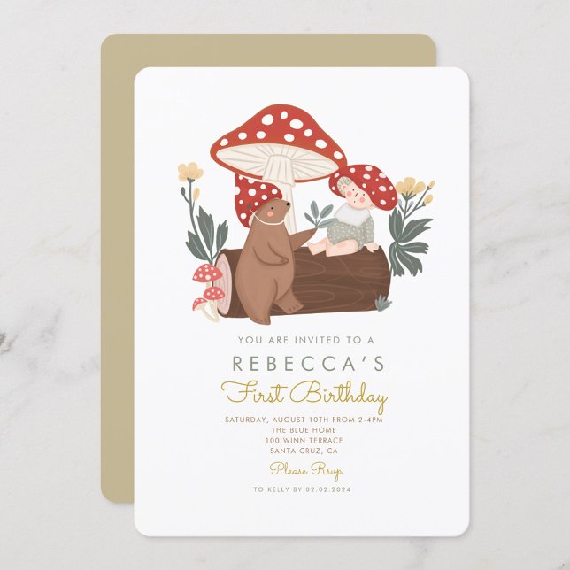 Invitación Primer cumpleaños del bosque de Woodland, pequeño  (Subido por el creador)