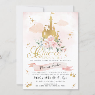 Invitación Primer cumpleaños del Castillo de la Princesa One-