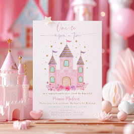 Invitación Primer cumpleaños del Castillo Princesa de Oro Ros