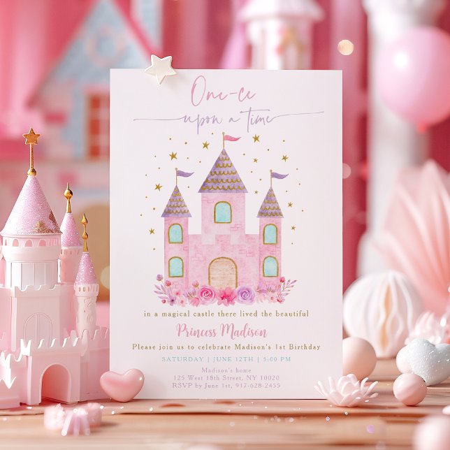 Invitación Primer cumpleaños del Castillo Princesa de Oro Ros (Subido por el creador)