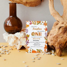 Invitación Primer cumpleaños del Chica de calabaza de doble o