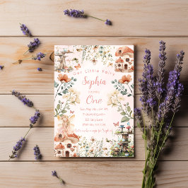 Invitación Primer cumpleaños del Chica de hongos del jardín e