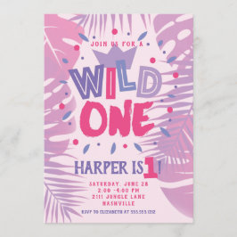Invitación Primer cumpleaños del Chica de temas de la jungla 