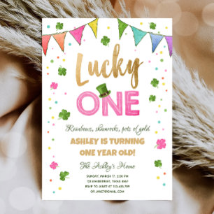 Invitación Primer cumpleaños del Chica del Día de San Patrici
