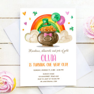 Invitación Primer cumpleaños del Chica del Día de San Patrici