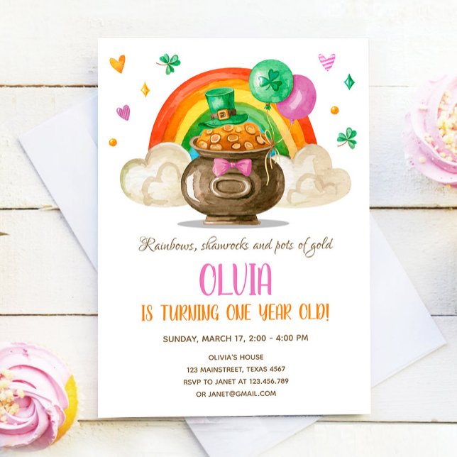 Invitación Primer cumpleaños del Chica del Día de San Patrici (Subido por el creador)
