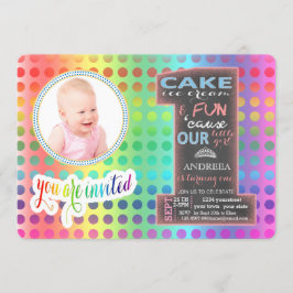 Invitación Primer cumpleaños del CHICA fotográfico número uno