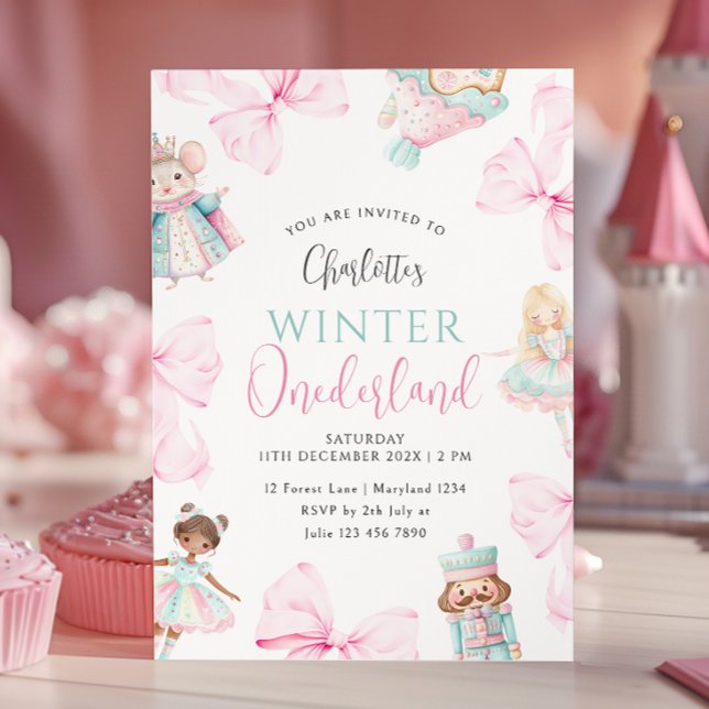 Invitación Primer cumpleaños del Chica Nutcracker Onederland (Subido por el creador)