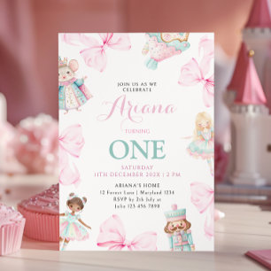 Invitación Primer cumpleaños del Chica Nutcracker Onederland