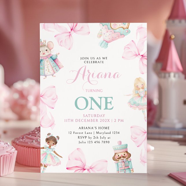 Invitación Primer cumpleaños del Chica Nutcracker Onederland (Subido por el creador)