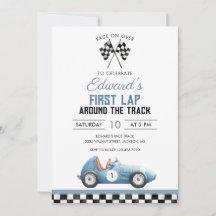 Primer Cumpleaños del Coche de Carreras Azul Prime