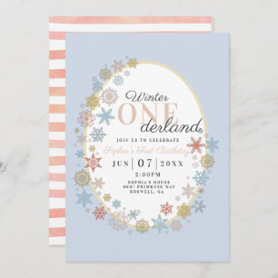 Invitación Primer cumpleaños del copo de nieve de Onederland