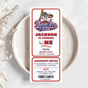Invitación Primer cumpleaños del equipo de béisbol Rookie Of