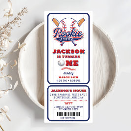 Invitación Primer cumpleaños del equipo de béisbol Rookie Of 