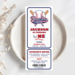 Invitación Primer cumpleaños del equipo de béisbol Rookie Of 